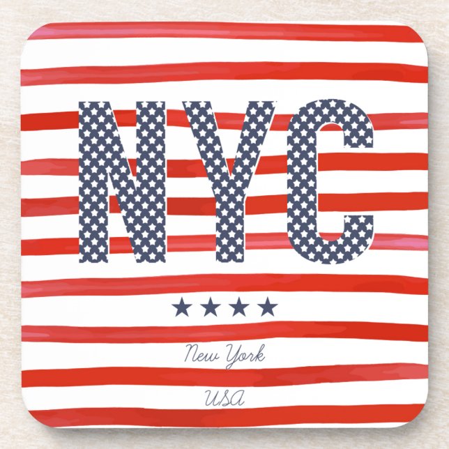 NYC | Red, White & Blue Design Coaster (Front)