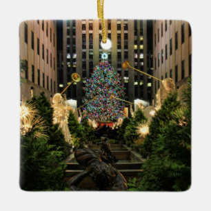 NYC Rockefeller Centre Christmas Tree, Angels Ceramic Ornament