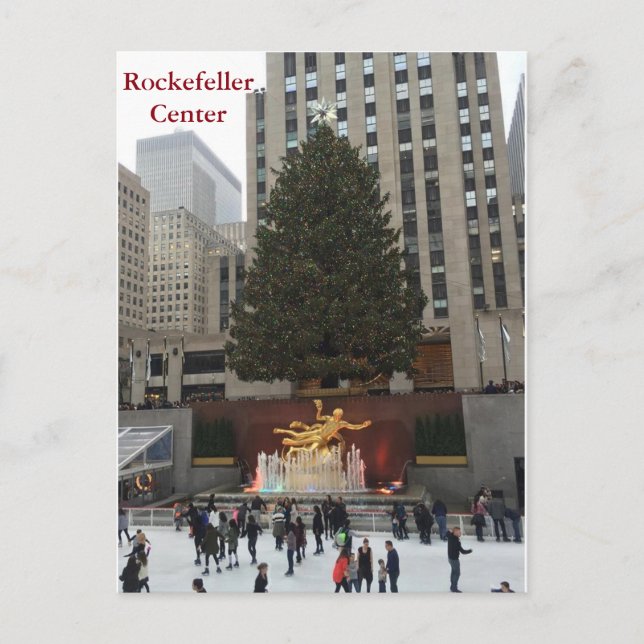 NYC Rockefeller Centre Skaters Christmas Postcard (Front)