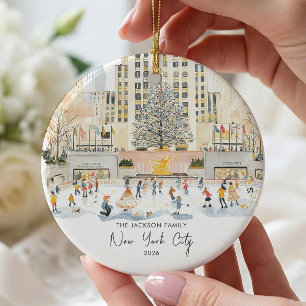NYC Rockefeller Christmas  Ceramic Ornament