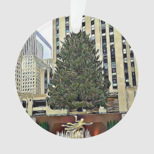 NYC Rockefeller Tree Skating Rink Christmas Ornament