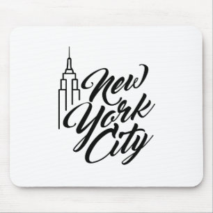 NYC Script Text Mouse Pad