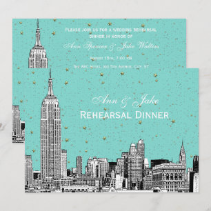 NYC Skyline 01 Etchd DIY BG Colour Rehearsal Dinne Invitation