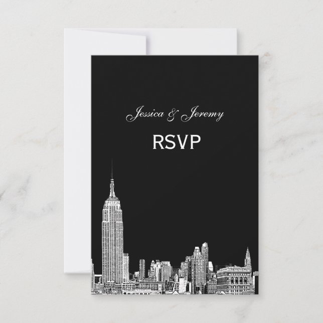 NYC Skyline 01 Etched RSVP #1 With Menu (Front)