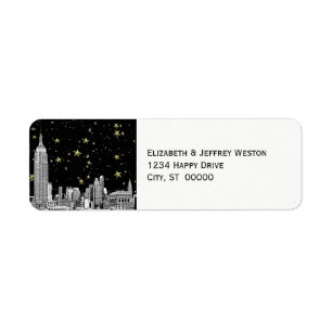 NYC Skyline 01 Etched Starry do-it-yourself BG Éti
