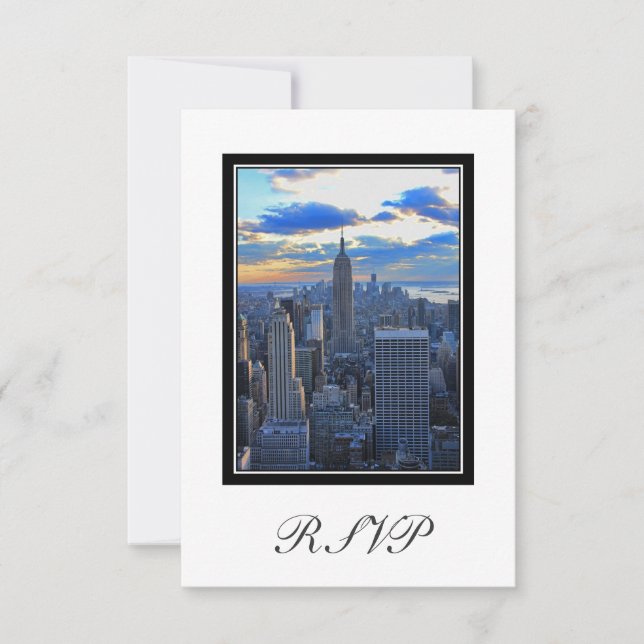 NYC Skyline à l'approche du coucher du soleil RSVP (Devant)