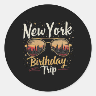 Nyc Skyline Birthday New York Trip Celebration Des Classic Round Sticker