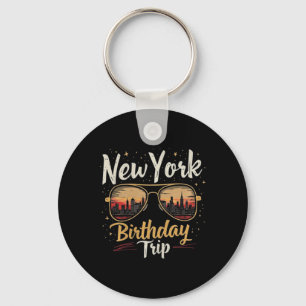 Nyc Skyline Birthday New York Trip Celebration Des Keychain