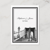 NYC Skyline Bklyn Bridge #2 Etched Place Cards #2