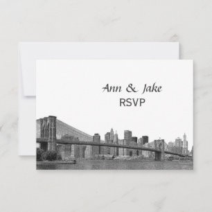NYC Skyline Bklyn Bridge Etched #2H RSVP