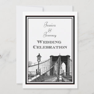 NYC Skyline Brooklyn Bridge #2 DIY Wedding Invitation