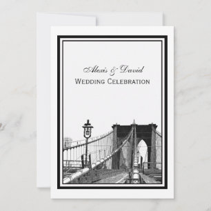 NYC Skyline Brooklyn Bridge #2 Wedding Invitation