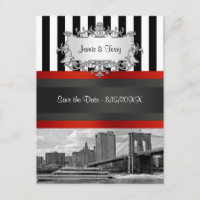 NYC Skyline Brooklyn Bridge, Boat Invitation Suite