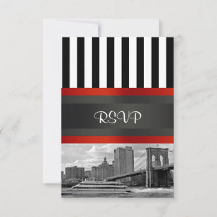 NYC Skyline Brooklyn Bridge Boat Invitation Suite