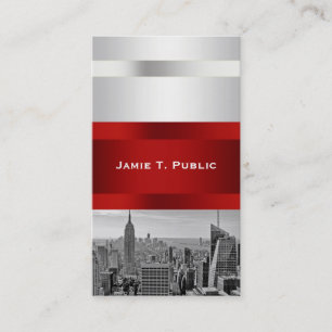 NYC Skyline BW 05 White Red Invitation Suite