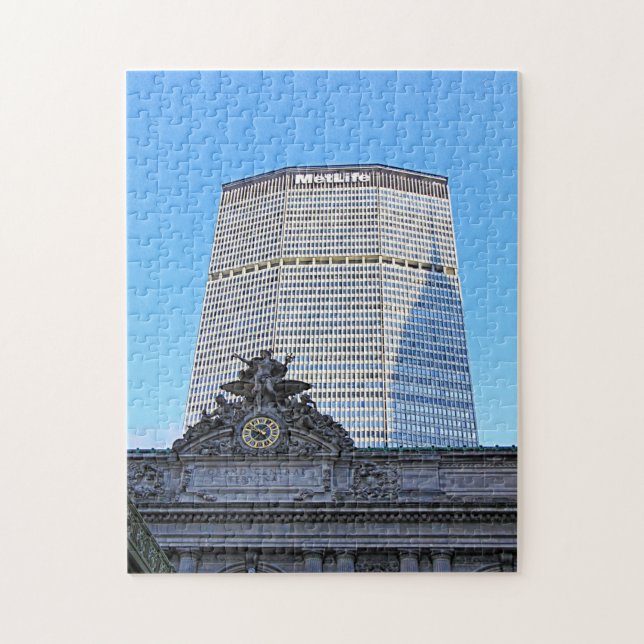 NYC Skyline: Chrysler Building Casts Long Shadow Jigsaw Puzzle (Vertical)