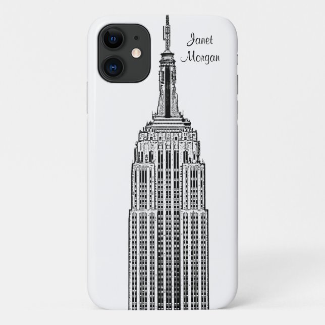 NYC Skyline - Empire State Building Etched look Case-Mate iPhone Case (Back)