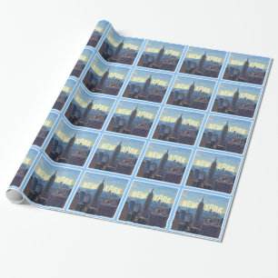 NYC Skyline Empire State Building, World Trade 2C Wrapping Paper