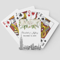 NYC Skyline ESB White Floral Watercolor Wedding