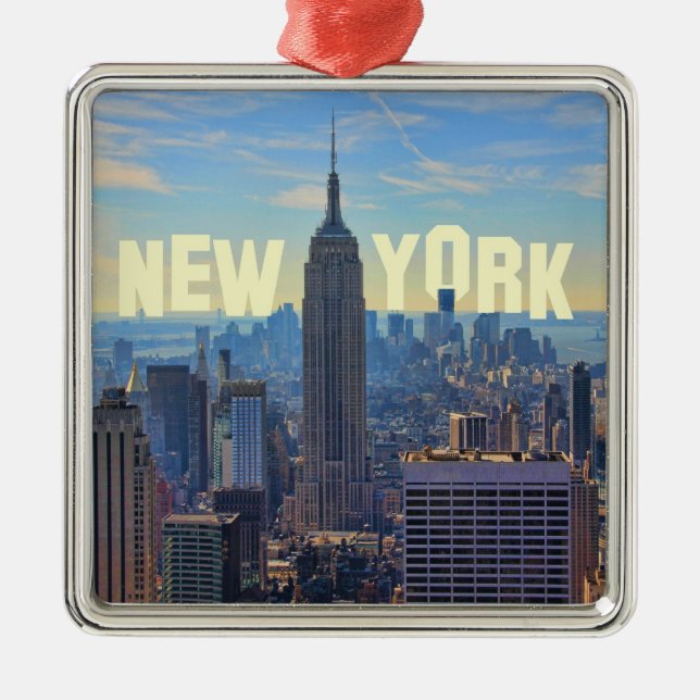 NYC Skyline ESB, World Trade 2C Metal Ornament (Front)