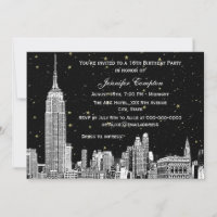 NYC Skyline Etch Starry DIY BG Colour SQ Sweet 16 