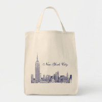 NYC Skyline Etched 01 Blue