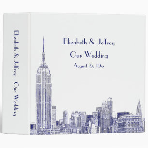 NYC Skyline Etched 01 Wedding Binder