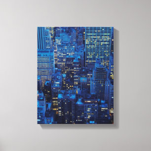 NYC Skyline, high angle view at dusk Canvas Print