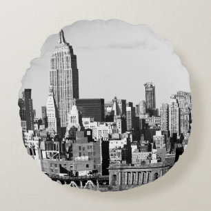 NYC Skyline II Round Pillow