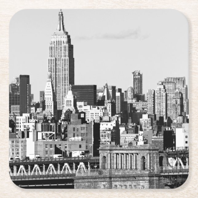 NYC Skyline II Square Paper Coaster (Front)