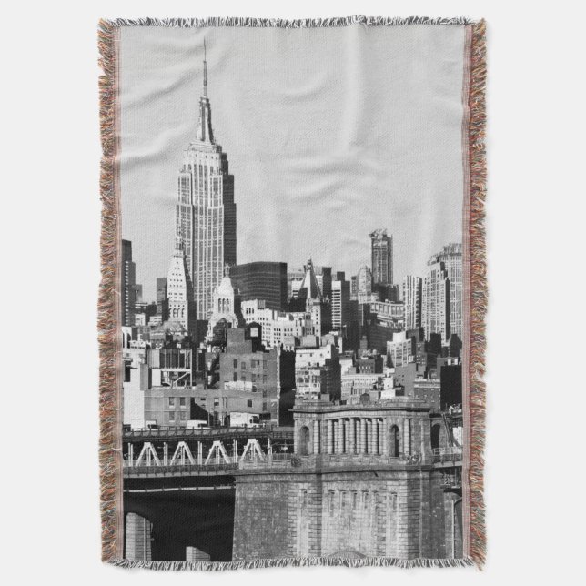 NYC Skyline II Throw Blanket (Front Vertical)