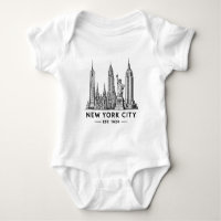 NYC Skyline Illustration with Statue of Liberty
