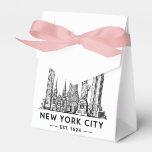 NYC Skyline Illustration with Statue of Liberty Favor Box