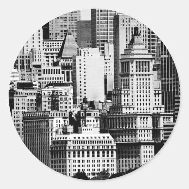 NYC Skyline IX Classic Round Sticker (Front)