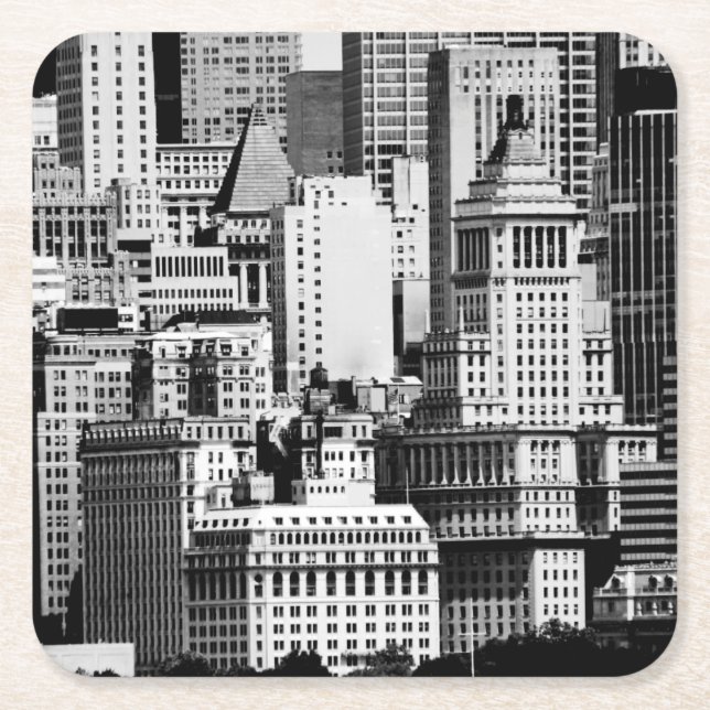 NYC Skyline IX Square Paper Coaster (Front)