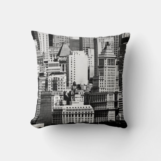 NYC Skyline IX Throw Pillow (Front)
