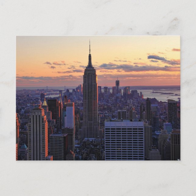 NYC Skyline just before sunset Postcard (Front)