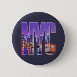 NYC Skyline (Light) 2 Inch Round Button