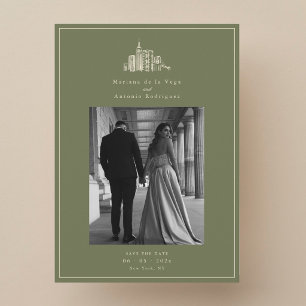 NYC skyline photo Wedding Save the Date Card
