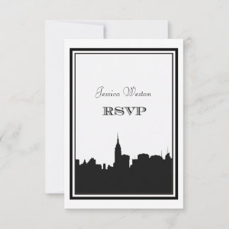 NYC Skyline Silhouette #2 DIY RSVP Card