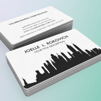 NYC Skyline Silhouette Black & White Generic Business Card