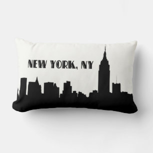 NYC Skyline Silhouette, ESB #1 Lumbar Pillow