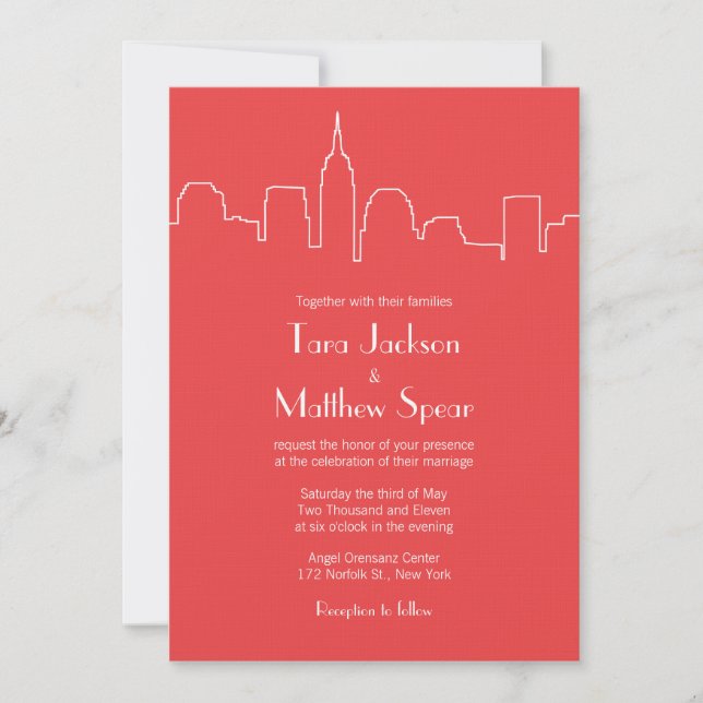 NYC Skyline Wedding Invitation (Front)