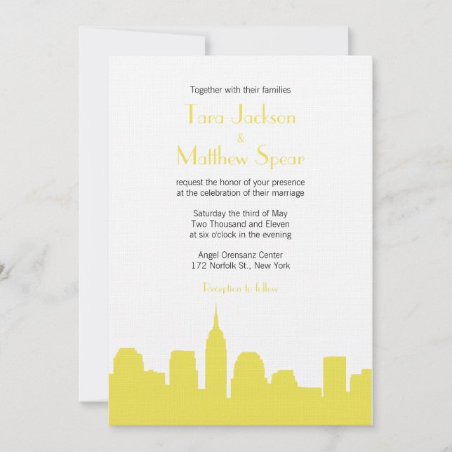 NYC Skyline Wedding Invitation (Front)