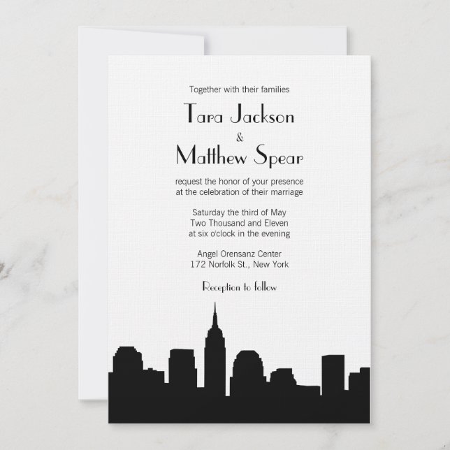 NYC Skyline Wedding Invitation (Front)