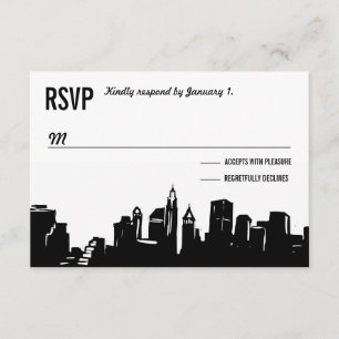 NYC Skyline   Wedding RSVP Cards