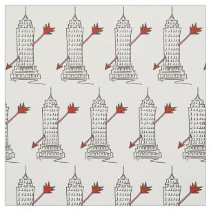 NYC Skyscraper Cupid's Arrow Valentines Day Love Fabric