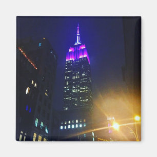 NYC Skyscraper Purple Empire State Building Night Magnet