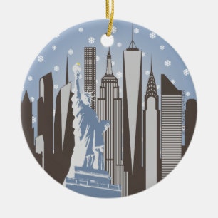 NYC Snowflakes Ceramic Ornament