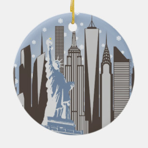 NYC Snowflakes Ceramic Ornament